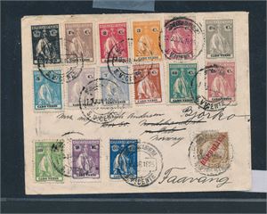 CABO VERDE Flott brev med merker opp til 2E til Faavang 1925. Absolutt ikke vanlig