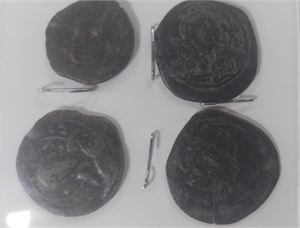 BYZANTISKA RIKET 600-800 e Kr. 4 st porträttmynt