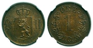 1 øre 1889 Oscar II. Kv.0