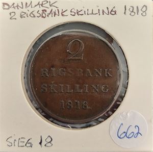 2 rigsbankskilling 1818