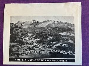 Brev st. Øystese - Kvam Privatbank med postkortbilde på baksiden