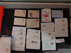 Bunke brev, flest nyere i filateliøyemed. Noen helsaker, noen klipp, postkvitteringer etc
