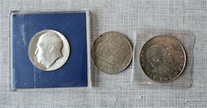 10 kroner 1964, 25 kroner 1970 og 100 kroner 1982