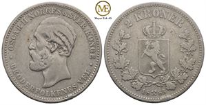 2 kroner 1885 Oscar II. Kv.1