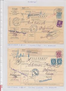 FØLGEBREV - TIL SVERIGE 2 pakker, begge "KRISTIANIA PP 1924"