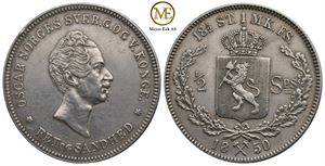 1/2 speciedaler 1850 Oscar I. Kv.01