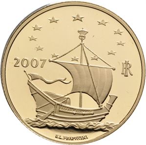 Edvard Munch prestisjesett med 50 euro 2007 (16,129g/90%) sølvmedalje og brosje forgylt med 24 karat gull i orginalt skrin m/sertifikat
