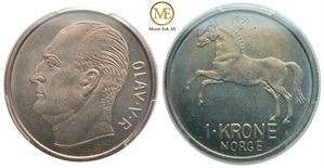 1 krone 1958 Olav V. Kv.0