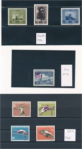 LIECHTENSTEIN x Mi 306-08, 310 og 322-25, 3 komplette serier (€ 255 for xx)