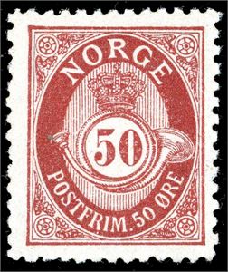 64 X. 50 øre grovtagget centraltrykkeriet. (15.000,-).