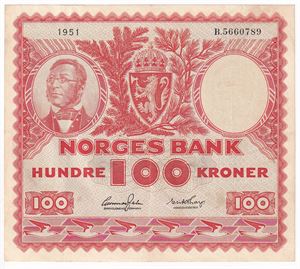 100 kroner 1951 B