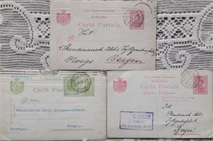 ROMANIA. 3 brevkort sendt til Norge rundt 1910.