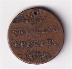 2 skilling 1825 - godt årstall