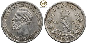 1 krone/30 skilling 1875 Oscar II. Kv.01