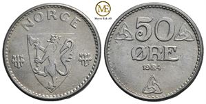 50 øre 1944 zink Haakon VII. Kv.0