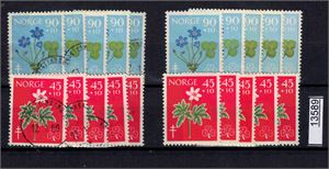 Nk 479-80 xx og o. 5 postfriske og 5 stemplede serier