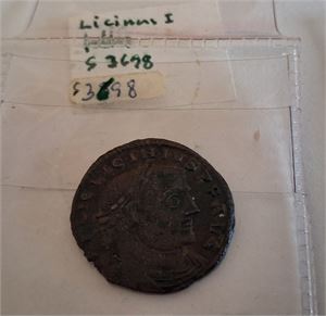 SENROM bronsmynt, tre identifierade cirkulerade folles i hyfsad kvalitet, inropade på äldre auktion