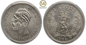 1 krone 1881 Oscar II. Kv.0