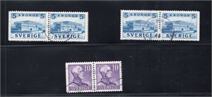 SVERIGE F273 BC och F332 BC +CB, tre bättre par, goda marginaler. (F 5 400:-)