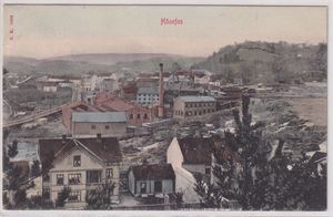 Buskerud Hönefos , Kolorert kort (NK 1062) stemplet 1911