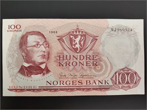 100 kroner 1968 X erstatning ex. Germeten