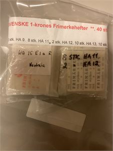 Sverige Hefter, 40 stk 1-krones hefter **  HA9, HA11, HA12, HA13 og HA15