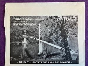 Brev st. Øystese - Kvam Privatbank med postkortbilde på baksiden