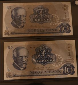 10 kroner 1973 QA, QÆ. VK