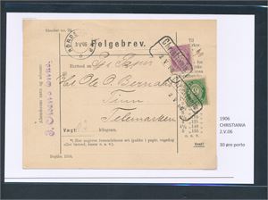 FØLGEBREV "CHRISTIANIA 1906" til Tinn