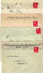 JERNBANE 4 brev stemplet "NATTOG I og II"
