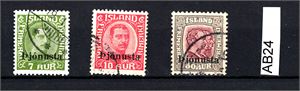 ISLAND - TJENESTE o Mi 63-65, 1936 komplett serie (€ 50)