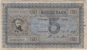 5 kroner 1899 D.6872877. Kv.1-