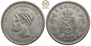 1 krone 1890 Oscar II. Kv.0/01