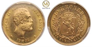 10 kroner 1902 Oscar II. Kv.0