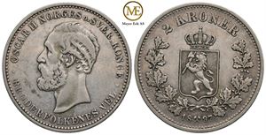 2 kroner 1897 Oscar II. Kv.1/1+