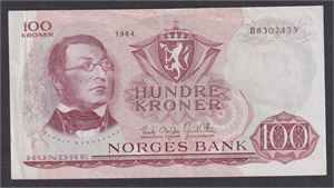 100 kr 1964 Lit. B kval 1.Seddel