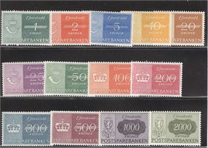 Postsparebank Serie 1 til 2+F522000 kr. Inskuddsmerker **