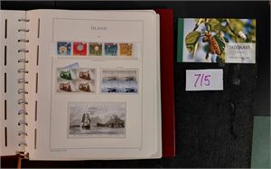 ISLAND xx/o samling 1983-ark til 2018 i 2 Safe Dual album (1 med kassett). Mer og mer postfriskt etter hvor nye merkene er