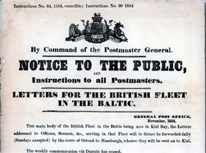 Great Britain. "Instructions No. 64, 1854. "Letters for the British Fleet in the Baltic.".