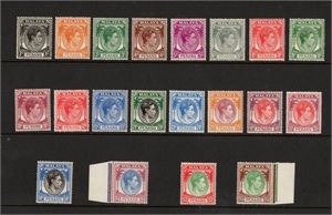 FEDERATED MALAY STATES, MALAYA-PENANG  1950. SG 53-73** fräsch postfrisk serie (SG £ 130+)