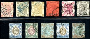 Hong Kong.  A well filled collection to 1990 in an album. Including SG # 53 with some short perfs.