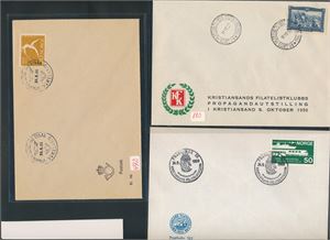 3 spesialstempler Kristiansand/Vikeland 1950-69