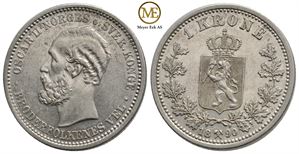 1 krone 1890 Oscar II. Kv.01