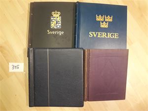 SVERIGE 4 restesamlinger med brukte og ubrukte merker. Ser ut til å gå fram til 80-tallet. Vekt 6,1 kilo