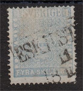 F2i  grå ultramarin, stpl. Eskilstuna 11.10.18   intyg OBE " mycket vackert med en lätt stämpel " 2,2,2