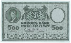 500 kroner 1974 A.5385372. Kv.01