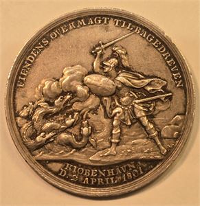 Christian VII, Slaget på reden 1801. Loos, Sølv. 39mm. Bergsøe 32. 1+/01