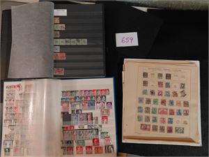 REICH/BRD 2 dublettbøker og samling Reich på gamle Schaubek ark. Noen lokalutgaver 1946-49 virker som det mest interessante