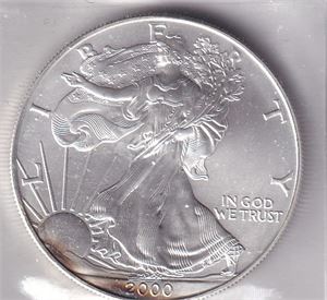 USA 1 Dollar Silver Eagle - 2000                    31,1 gram 0.999 sølv
