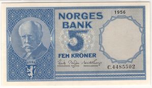 5 kroner 1956 C.4485502. Kv.0